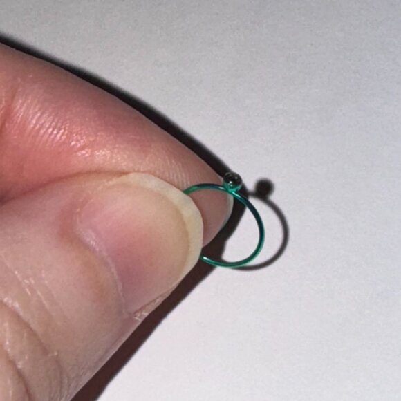 Green 22 Gauge Titanium Plated Hoop Nose Ring - Picture 4 of 6